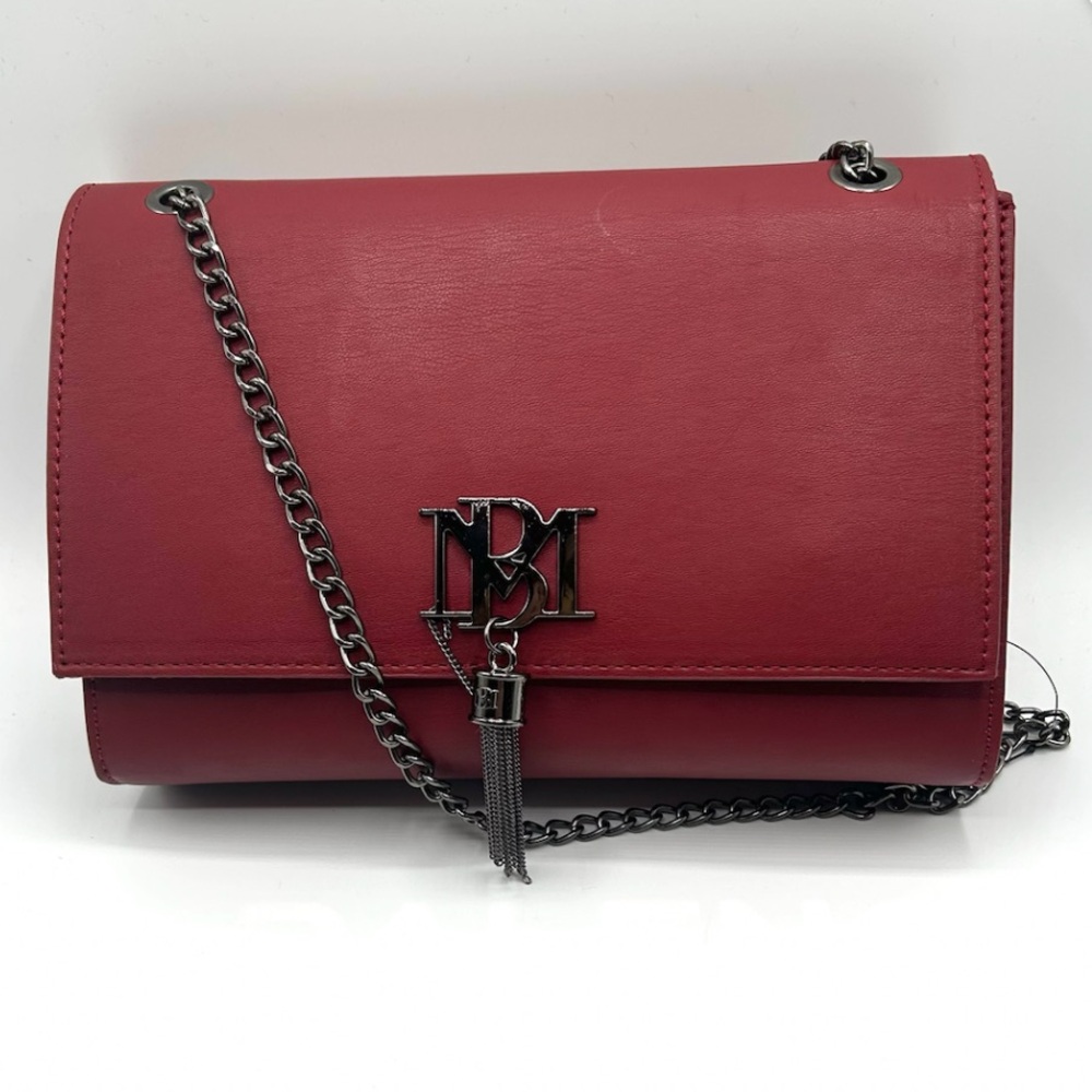 Badgley Mischka Red Crossbody Bag with Chain - Picture 8 of 10